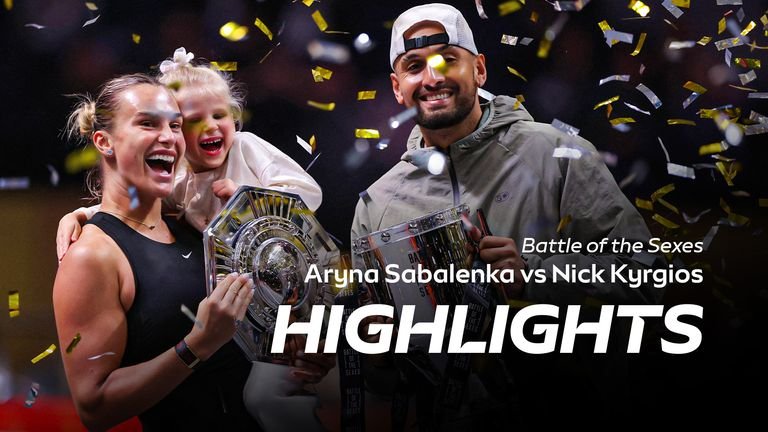 Nick Kyrgios defeats Aryna Sabalenka in Dubai Tennis Battle of the Sexes exhibition match