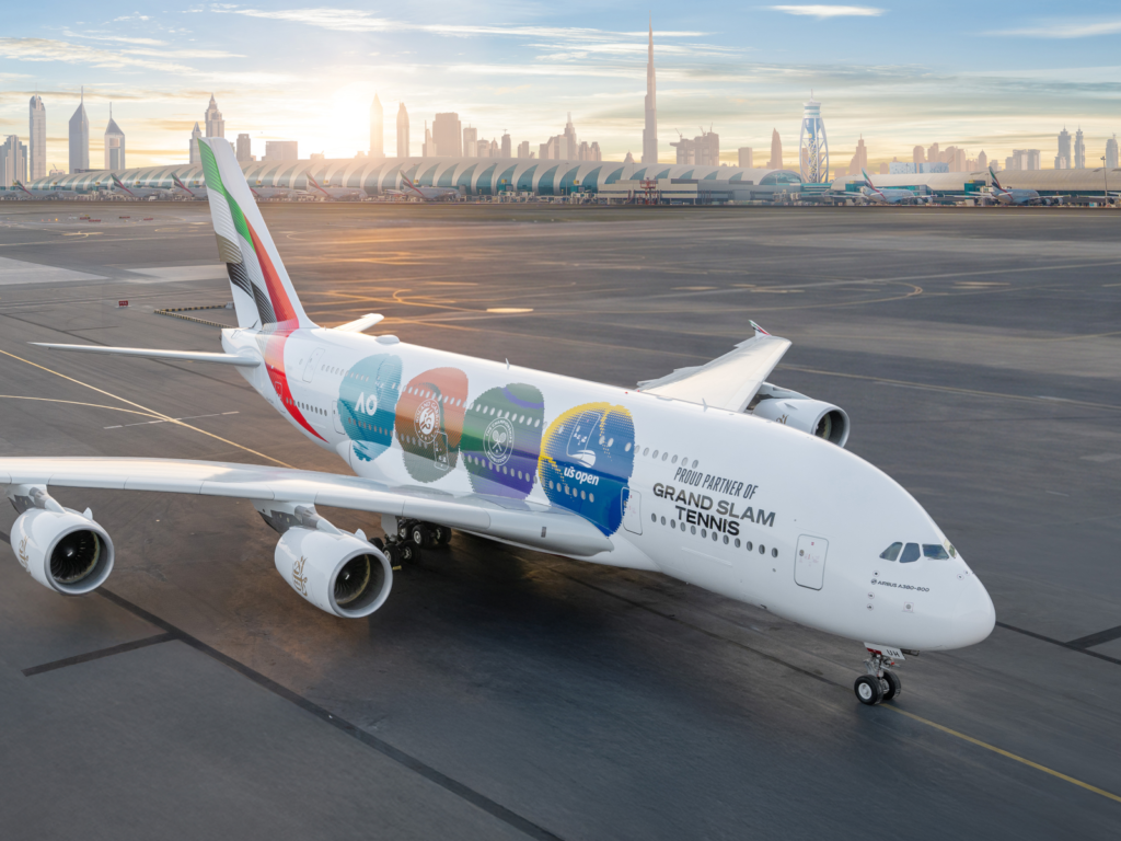 Emirates Celebrates Tennis Excellence with Striking Grand Slam Livery on A380