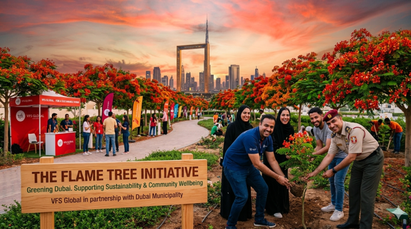 VFS Global joins Dubai’s Flame Tree Initiative in support of sustainability, urban beautification and community wellbeing in partnership with Dubai Municipality VFS Global joins Dubai’s Flame Tree Initiative in support of sustainability